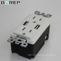 High speed dual 15A 125V socket usb charger wall outlet